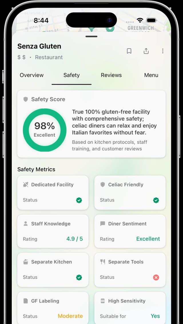 Safety Scores feature screenshot