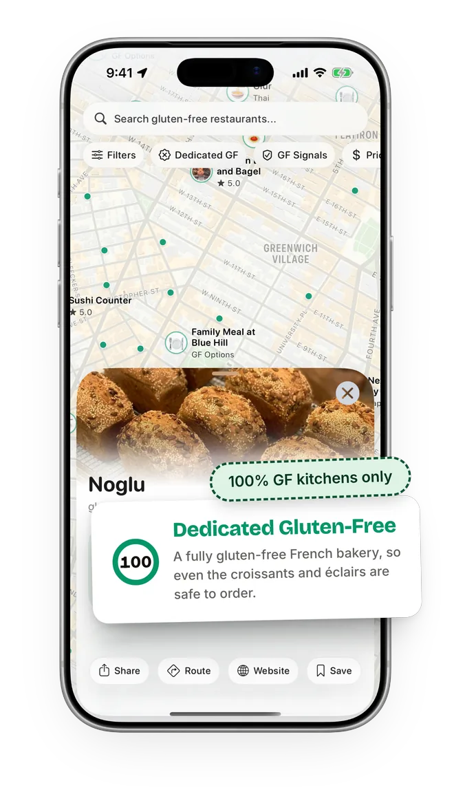 Celiac-Focused Filters feature screenshot